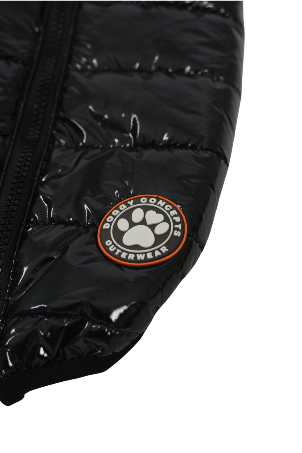 Jet Black Dog Puffer Coat Small