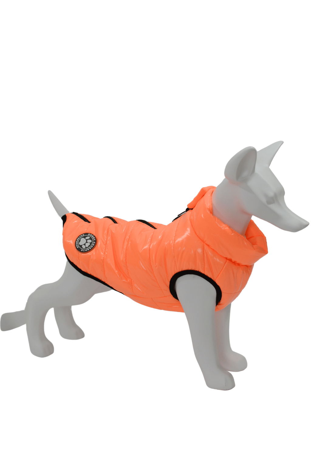 Neon Orange Dog Puffer Coat Medium