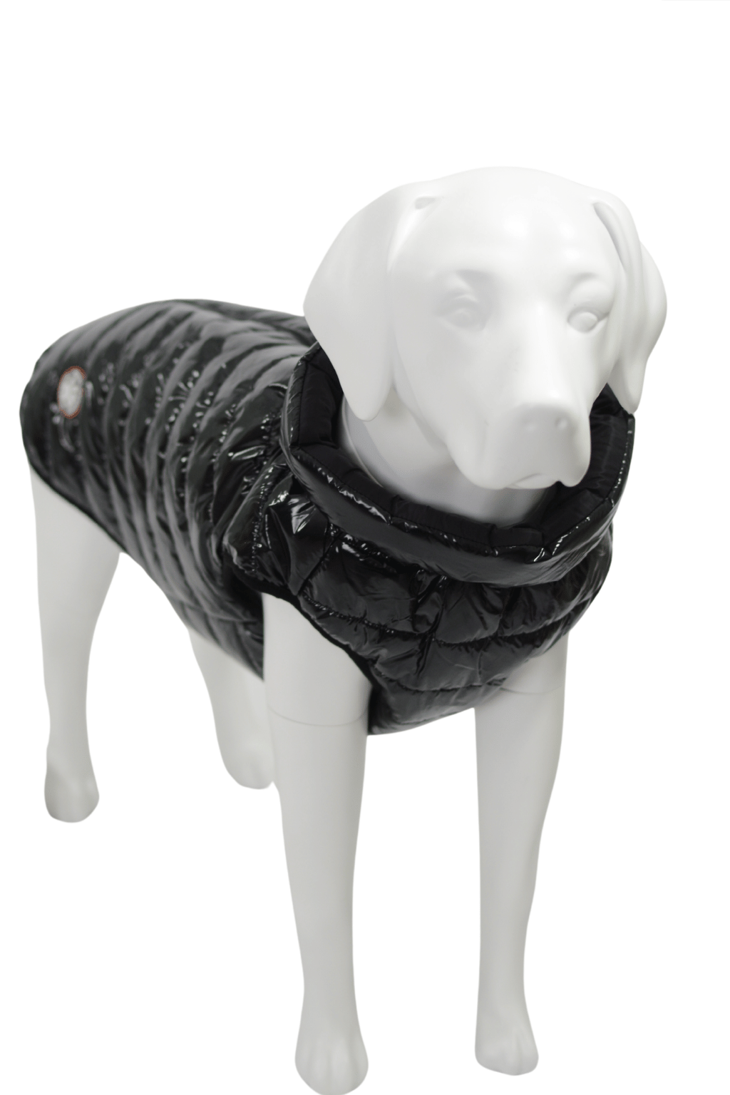 Jet Black Dog Puffer Coat Medium