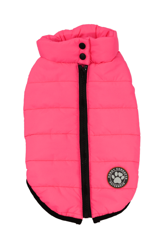 Hot Pink Dog Puffer Coat Large